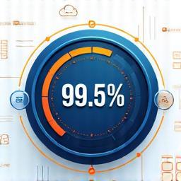 Uptime guarantee icon – digital clock overlaid on background