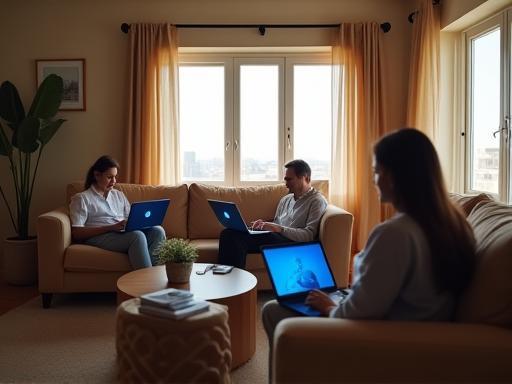 Residents accessing high-speed internet in UAE living room